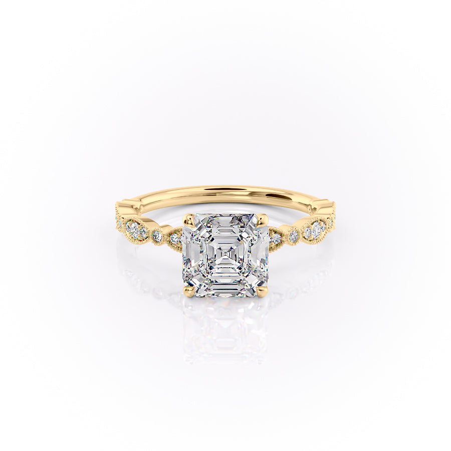 Astrelia 1ct Asscher Diamond Ring Vintage Art Deco Glow