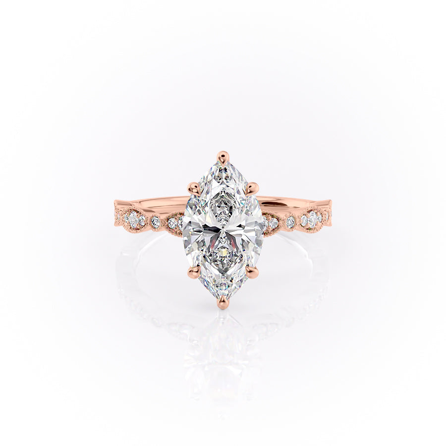 Maelira 1ct Marquise Diamond Ring Vintage Royal Grace