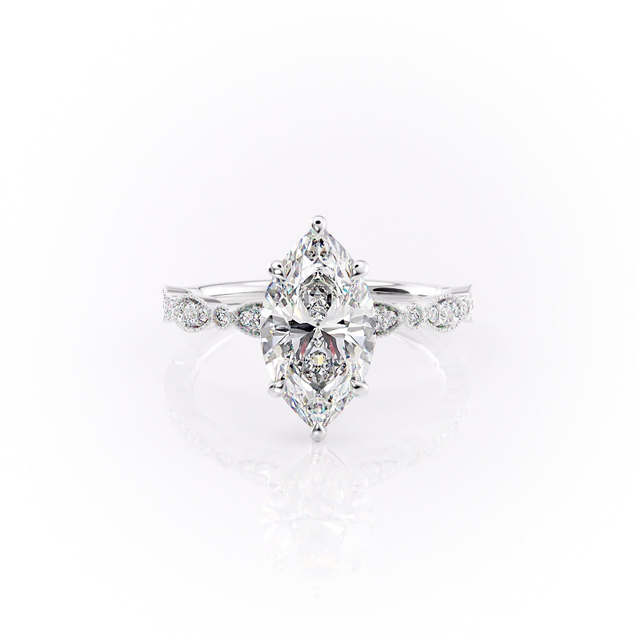 Maelira 1ct Marquise Diamond Ring Vintage Royal Grace