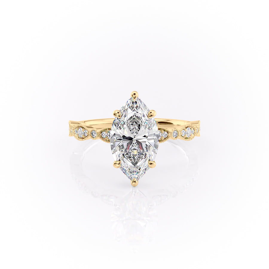 Maelira 1ct Marquise Diamond Ring Vintage Royal Grace