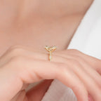 Aurevia 1ct Pear Diamond Ring Vintage Radiant Grace