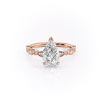 Aurevia 1ct Pear Diamond Ring Vintage Radiant Grace
