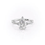 Aurevia 1ct Pear Diamond Ring Vintage Radiant Grace