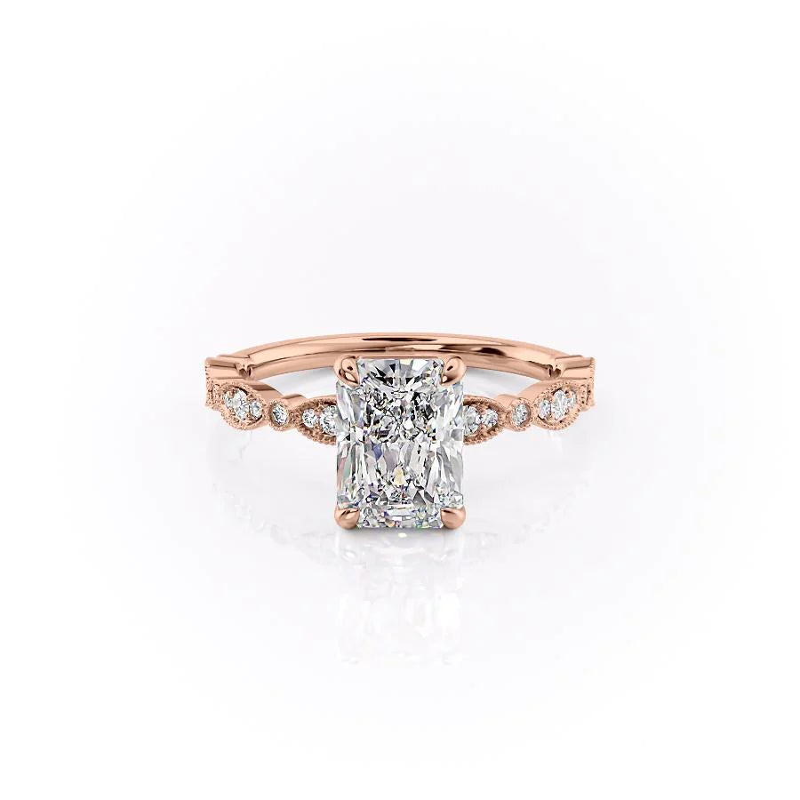 Raylina 1ct Radiant Diamond Ring Vintage Sparkle Charm