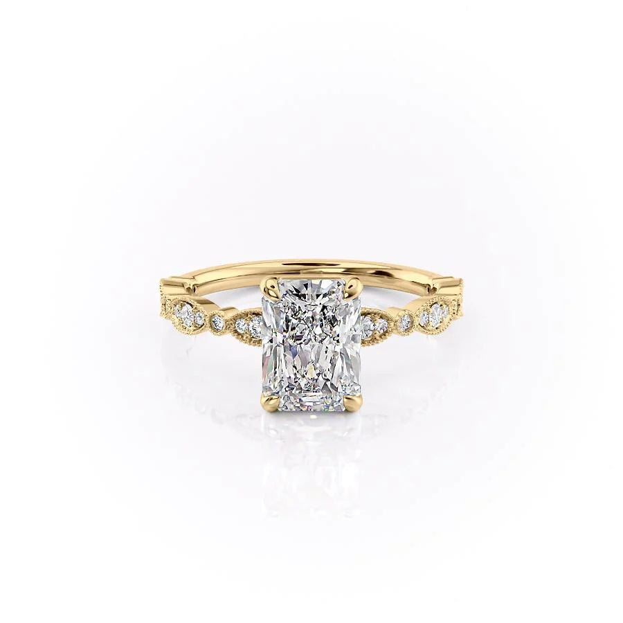 Raylina 1ct Radiant Diamond Ring Vintage Sparkle Charm
