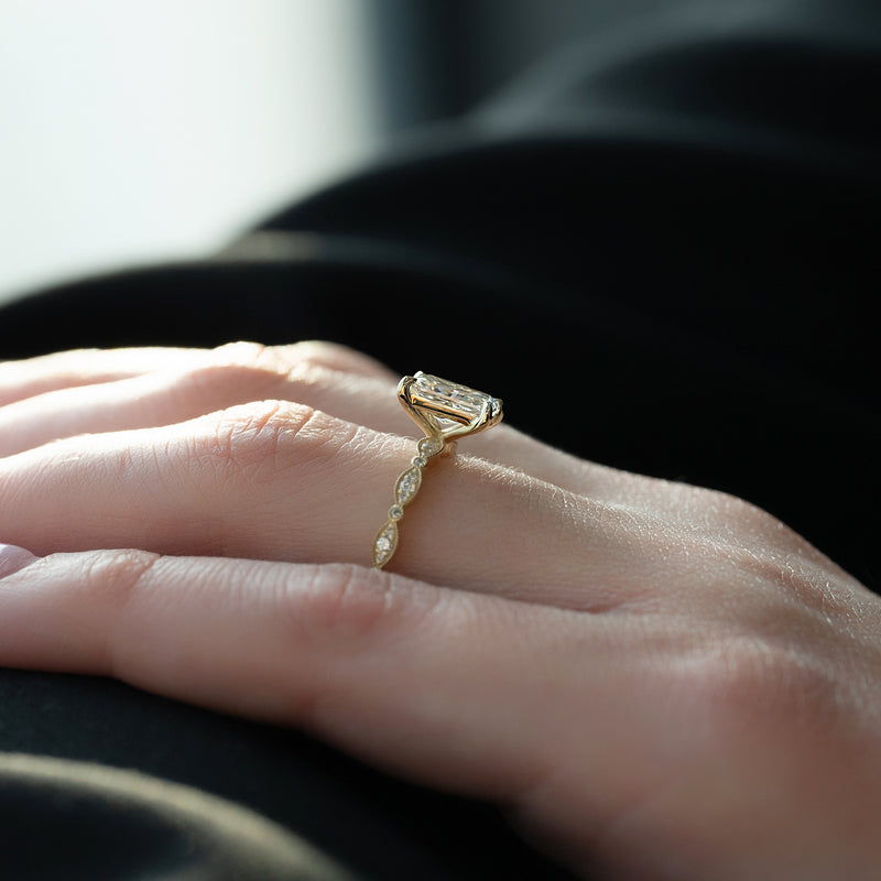 Raylina 1ct Radiant Diamond Ring Vintage Sparkle Charm