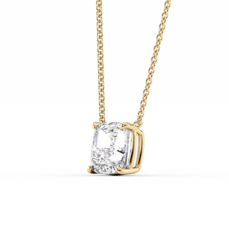 Cushara 1ct Cushion Diamond Necklace Classic Solitaire