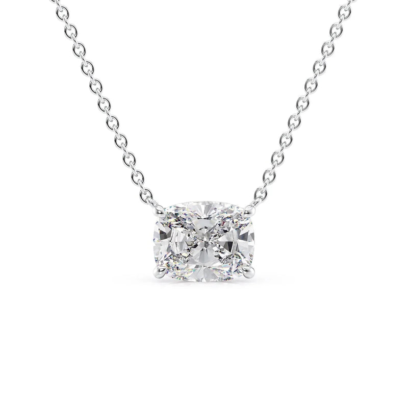 Elanova 1ct Elongated Cushion Diamond Necklace Classic Solitaire