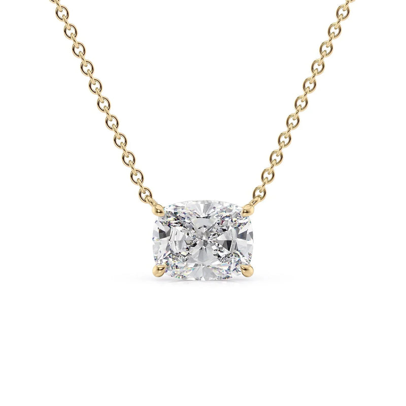 Elanova 1ct Elongated Cushion Diamond Necklace Classic Solitaire
