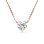Amora 1ct Heart Diamond Necklace Classic Solitaire