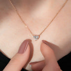 Amora 1ct Heart Diamond Necklace Classic Solitaire