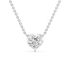 Amora 1ct Heart Diamond Necklace Classic Solitaire