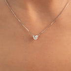 Amora 1ct Heart Diamond Necklace Classic Solitaire