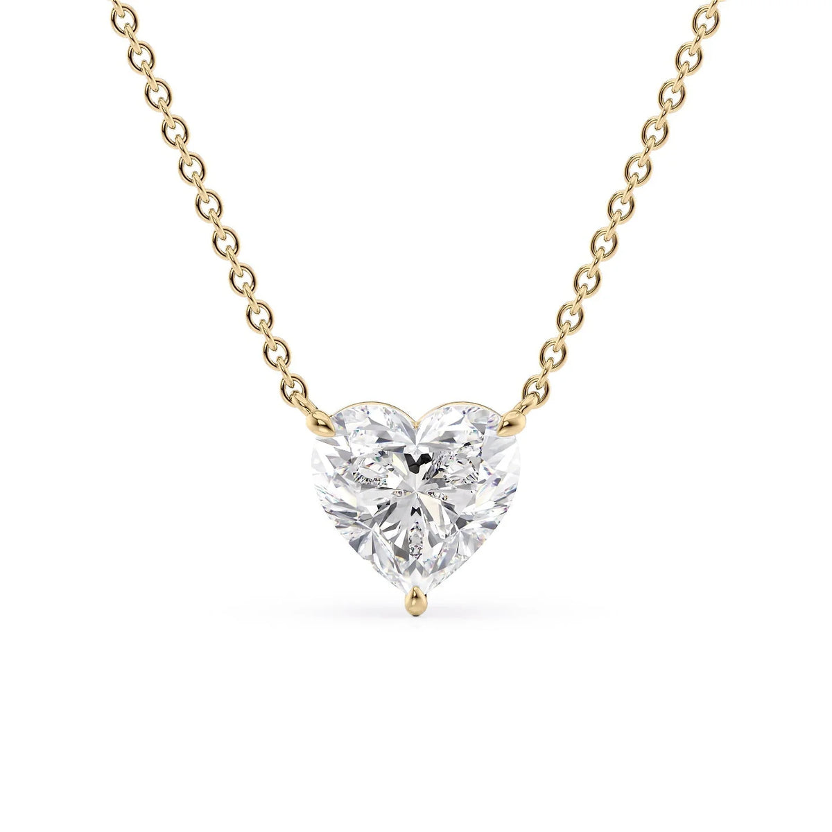 Amora 1ct Heart Diamond Necklace Classic Solitaire