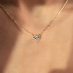 Amora 1ct Heart Diamond Necklace Classic Solitaire