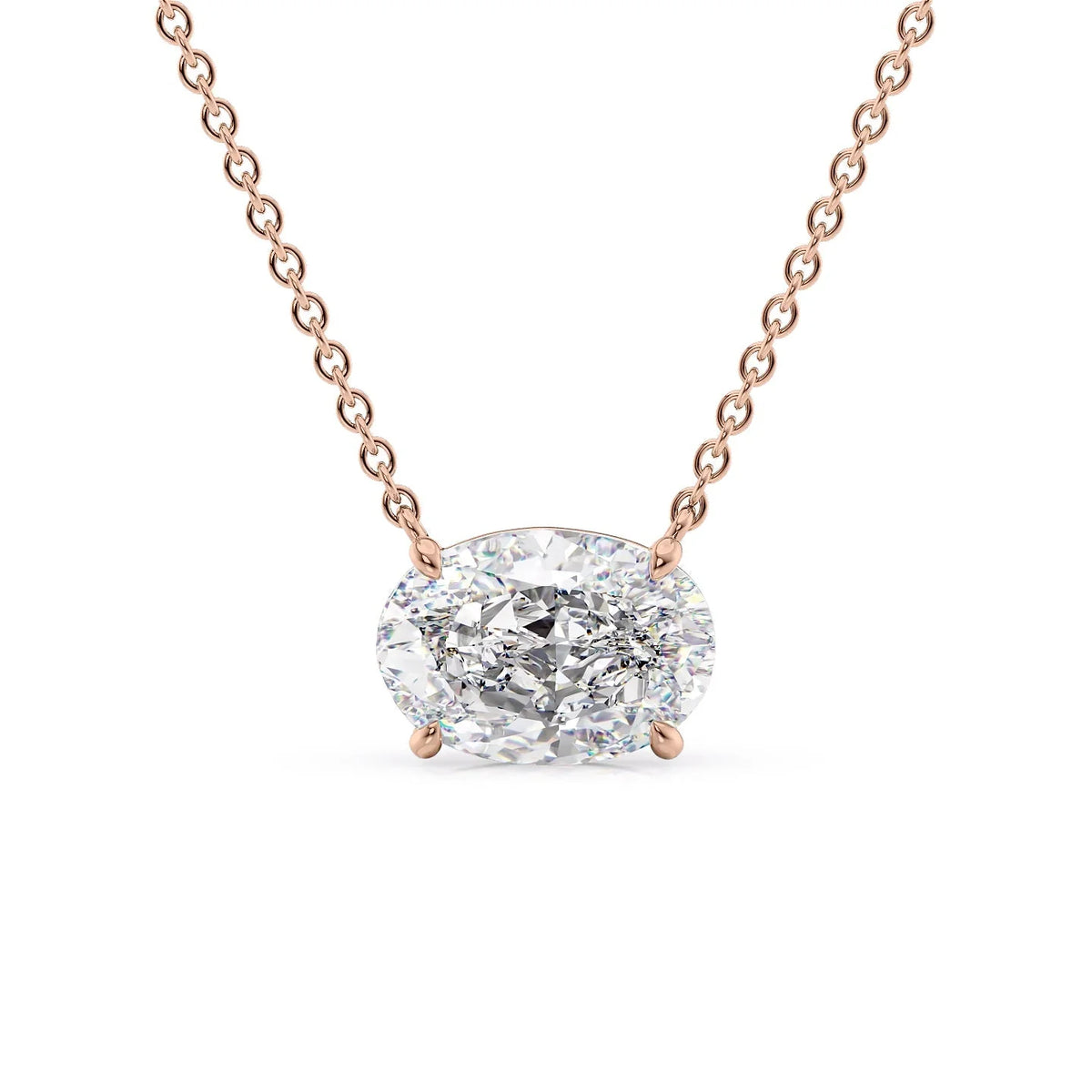 Veloura 1ct Oval Diamond Necklace Classic Solitaire