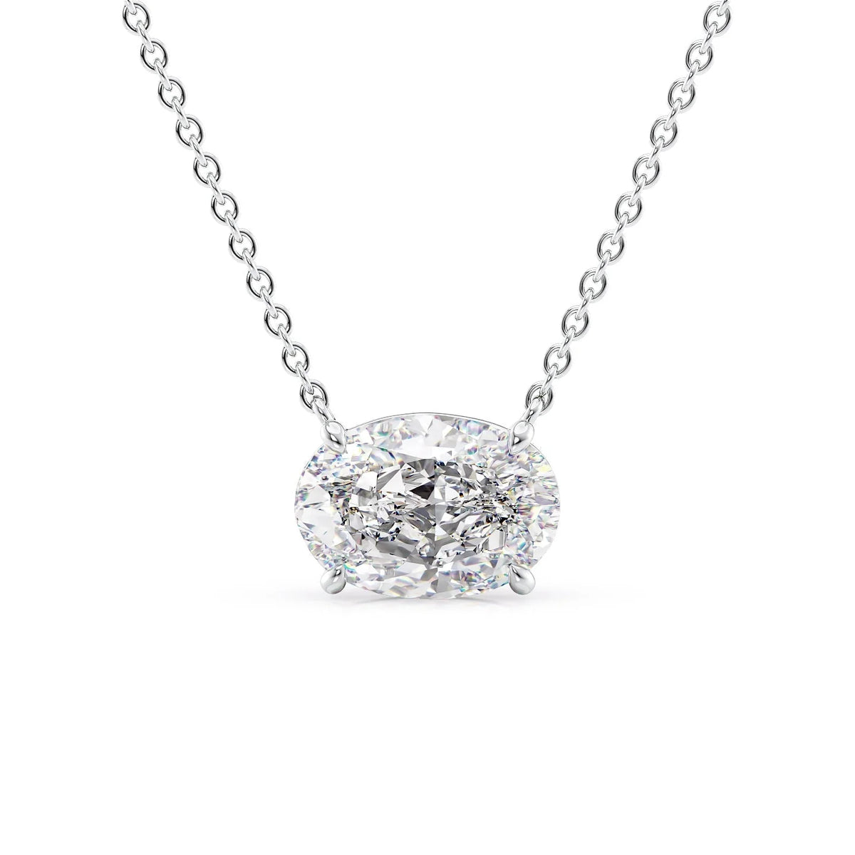 Veloura 1ct Oval Diamond Necklace Classic Solitaire