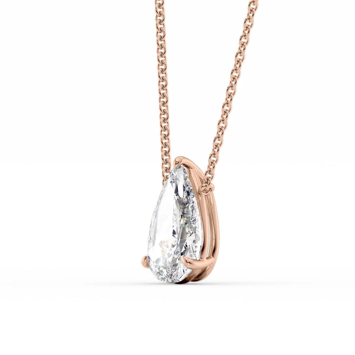 Lunara 1ct Pear Diamond Necklace Classic Solitaire