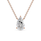 Lunara 1ct Pear Diamond Necklace Classic Solitaire