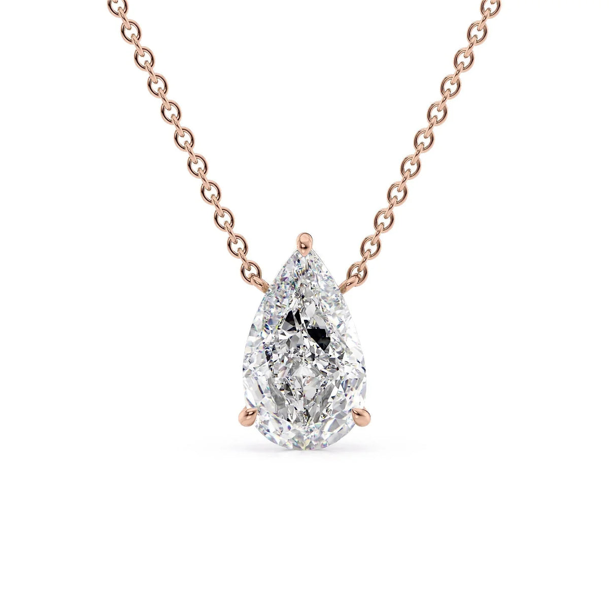 Lunara 1ct Pear Diamond Necklace Classic Solitaire