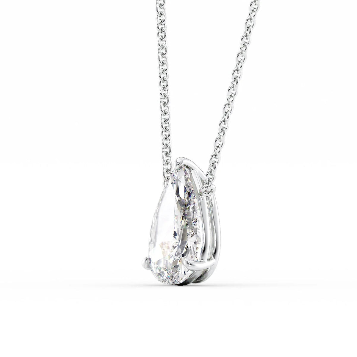Lunara 1ct Pear Diamond Necklace Classic Solitaire