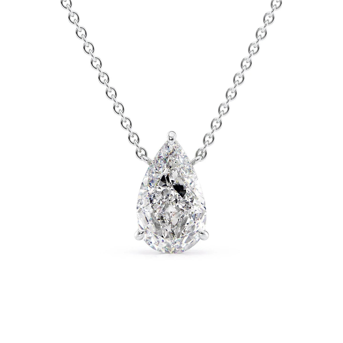 Lunara 1ct Pear Diamond Necklace Classic Solitaire