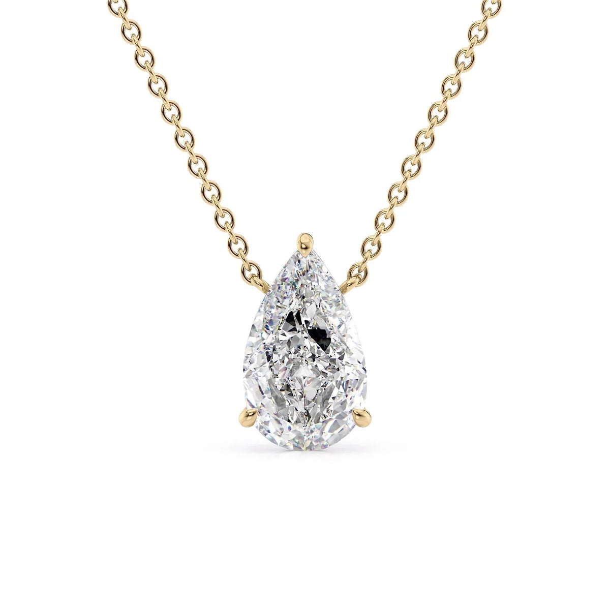 Lunara 1ct Pear Diamond Necklace Classic Solitaire
