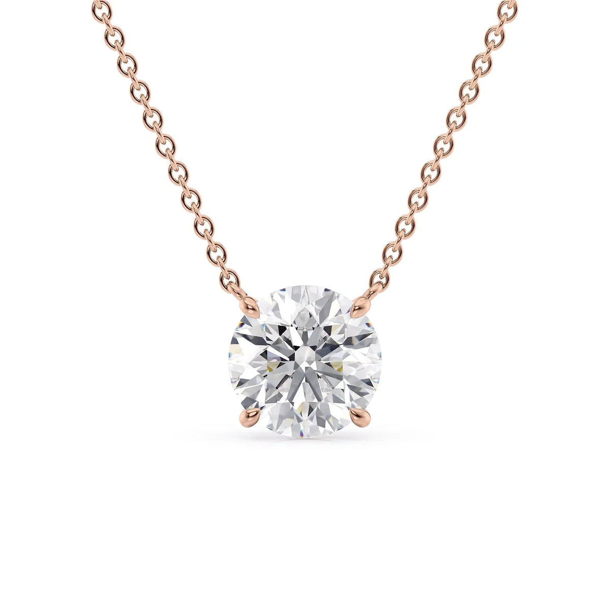 Aurelia 1ct Round Diamond Necklace Classic Solitaire