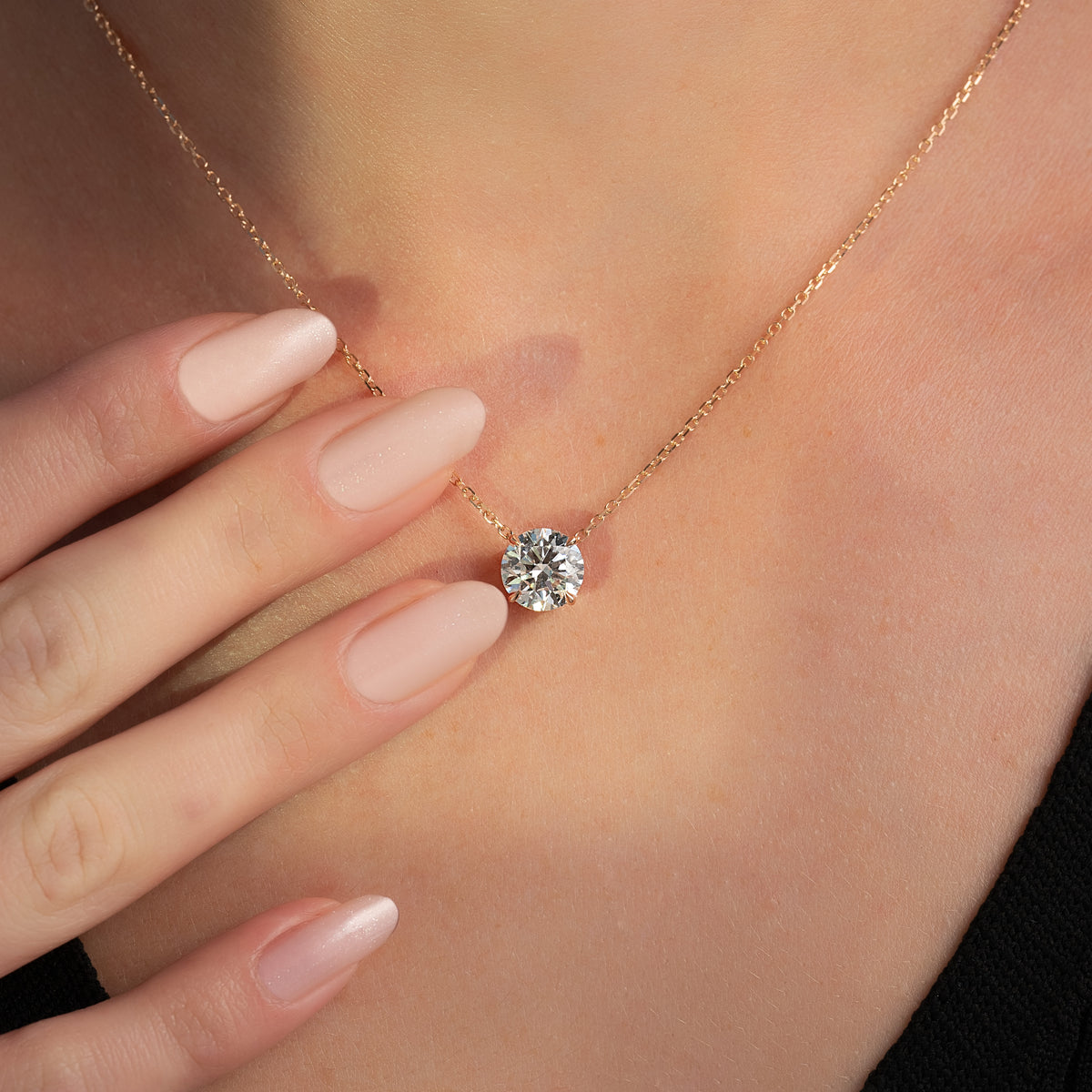 Aurelia 1ct Round Diamond Necklace Classic Solitaire