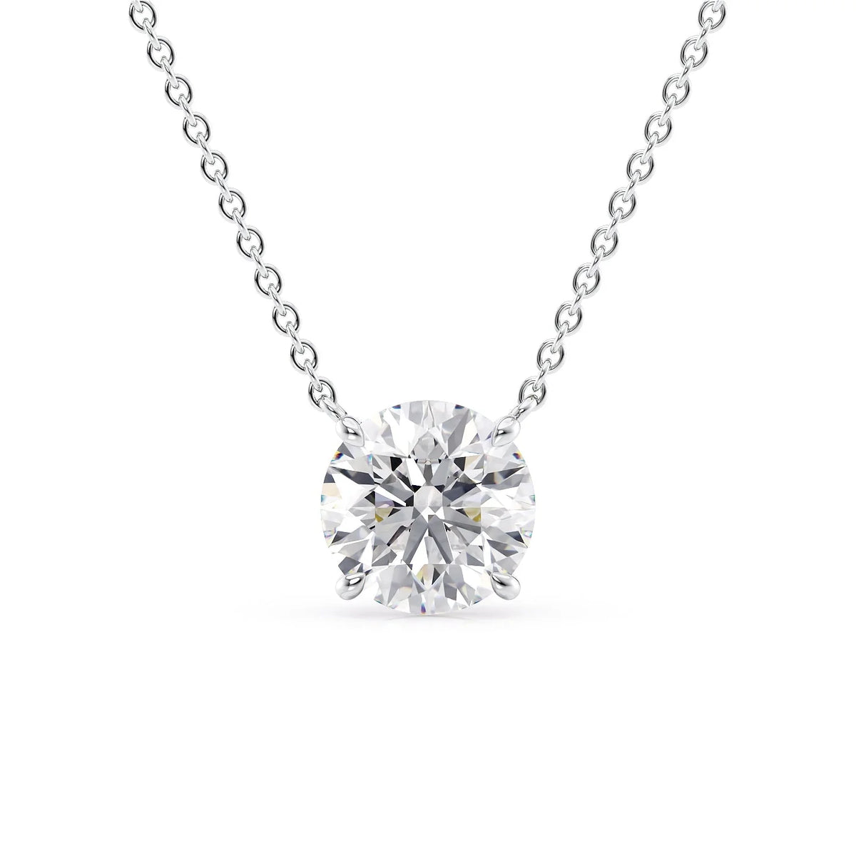Aurelia 1ct Round Diamond Necklace Classic Solitaire