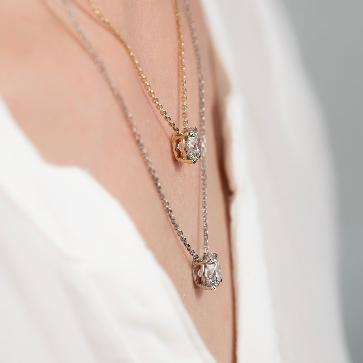 Aurelia 1ct Round Diamond Necklace Classic Solitaire