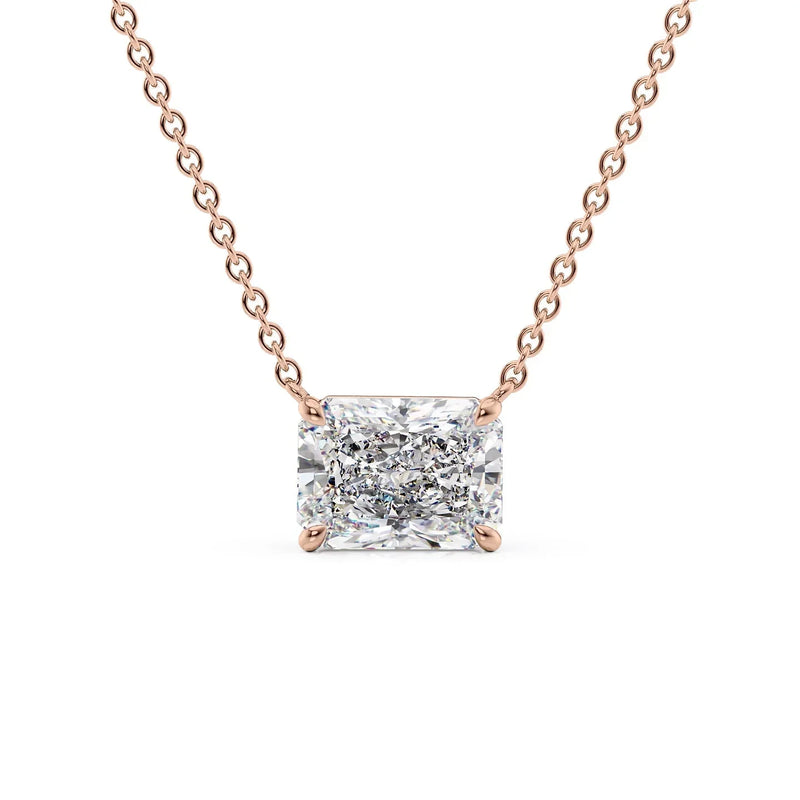 Radessa 1ct Radiant Diamond Necklace Classic Solitaire