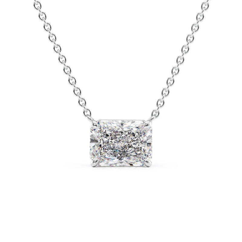 Radessa 1ct Radiant Diamond Necklace Classic Solitaire