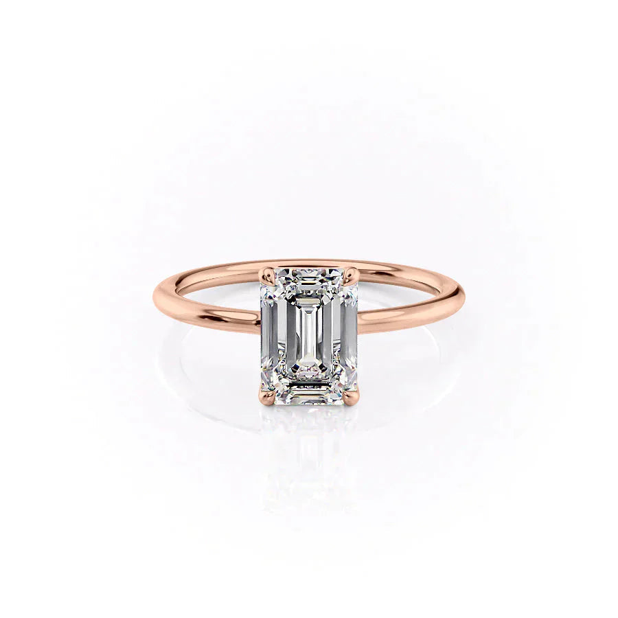 Aurex 1ct Emerald Cut Diamond Ring Classic Solitaire