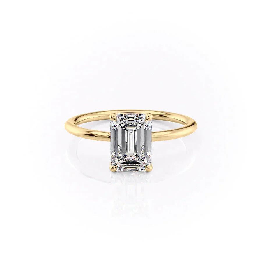 Aurex 1ct Emerald Cut Diamond Ring Classic Solitaire
