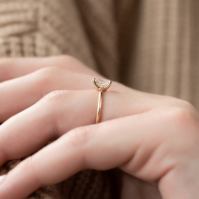 Ovella 1ct Oval Diamond Ring Classic Solitaire Glow