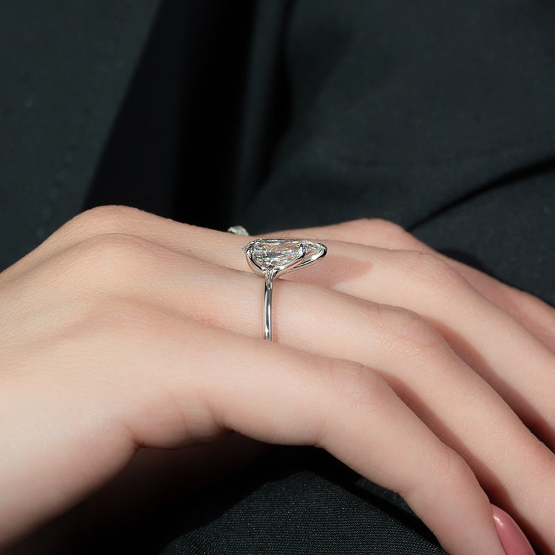 Perlina 1ct Pear Diamond Ring Classic Solitaire Grace