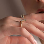 लूनारा 1 कैरेट गोल डायमंड रिंग क्लासिक सॉलिटेयर रेडियंस