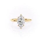 लूनारा 1 कैरेट गोल डायमंड रिंग क्लासिक सॉलिटेयर रेडियंस