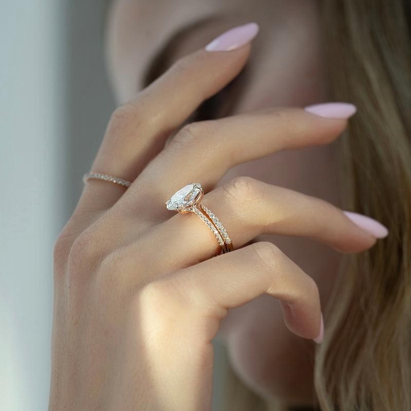 Ovaline 1ct Oval Diamond Ring Pave Grace