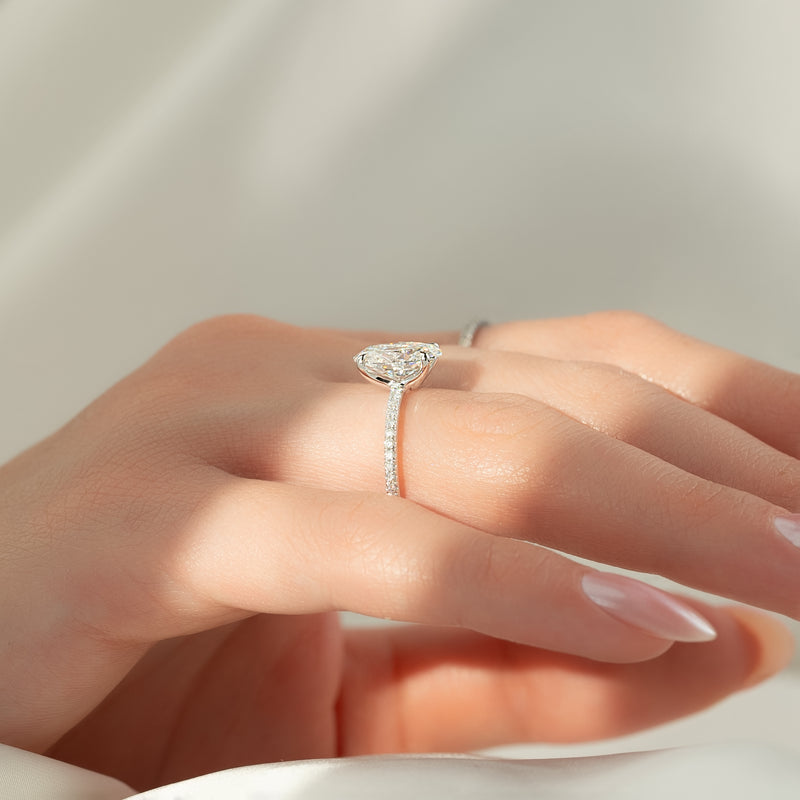 Ovaline 1ct Oval Diamond Ring Pave Grace