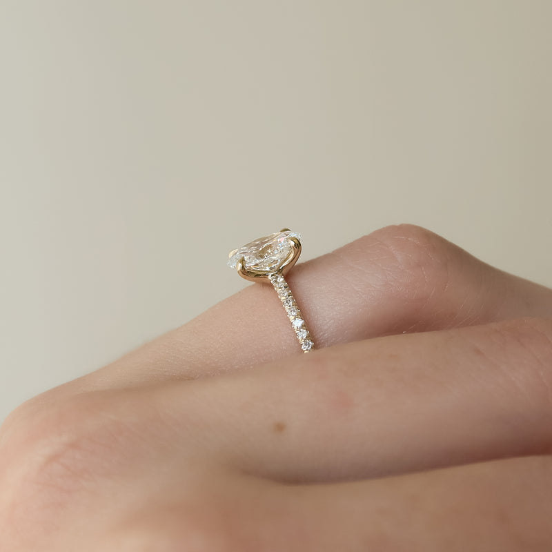 Ovaline 1ct Oval Diamond Ring Pave Grace