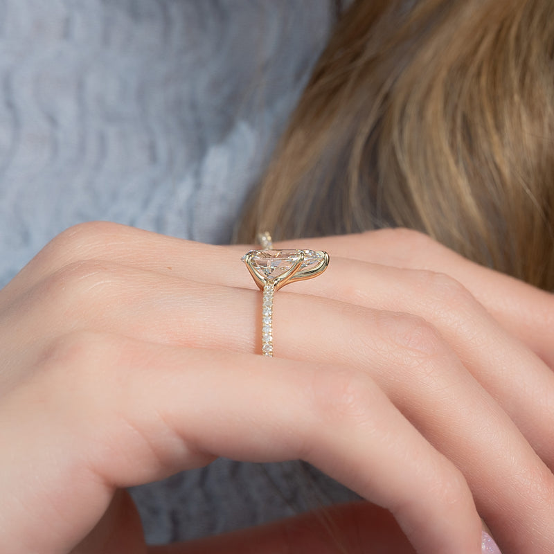 Pearlisse 1ct Pear Diamond Ring Pave Glow