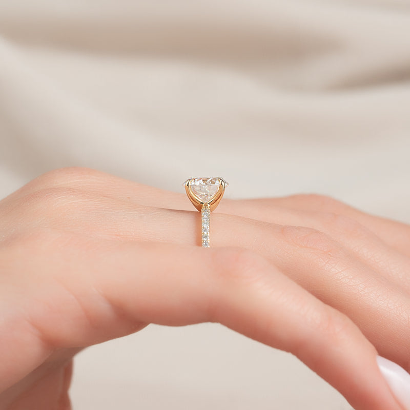 Celestia 1ct Round Diamond Ring Pave Elegance