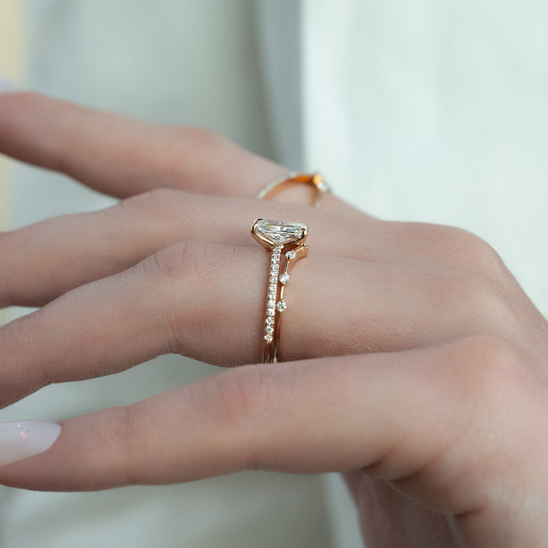 Ravelle 1ct Radiant Diamond Ring Pave Glow