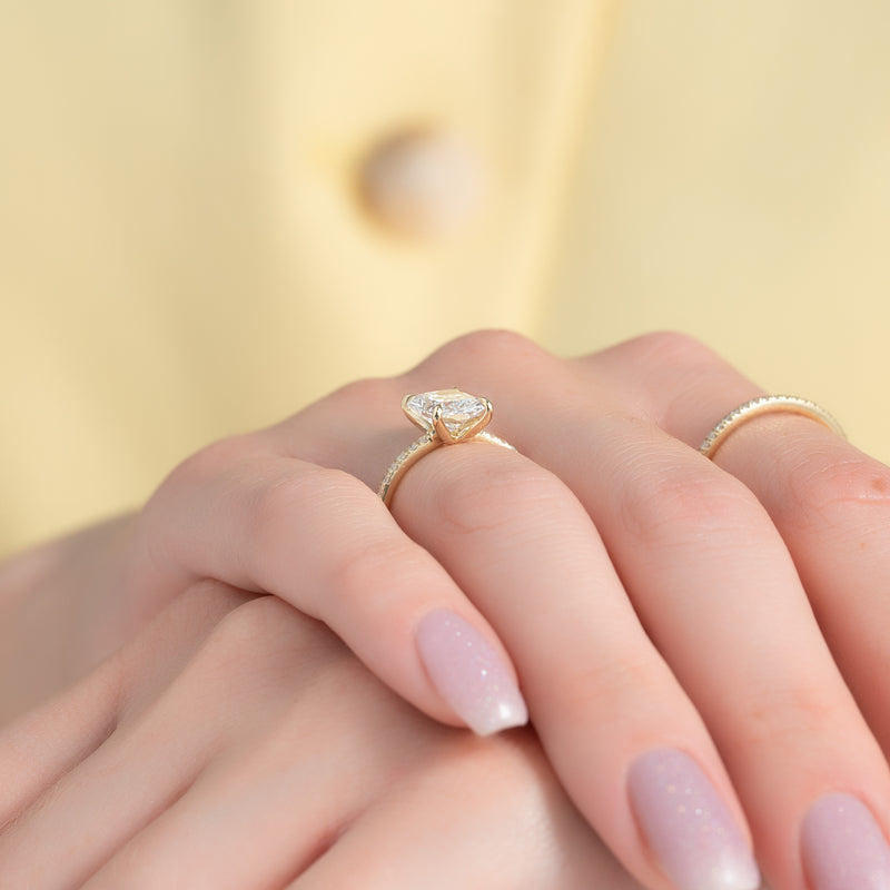 Ravelle 1ct Radiant Diamond Ring Pave Glow