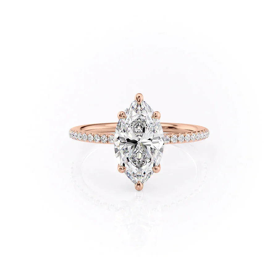 Mariluxe 1ct Marquise Diamond Ring Pave Shine