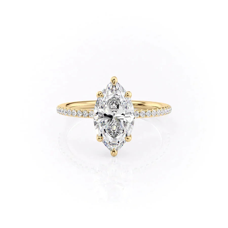 Mariluxe 1ct Marquise Diamond Ring Pave Shine