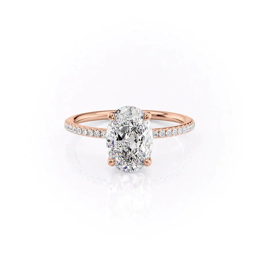 Ovaline 1ct Oval Diamond Ring Pave Grace