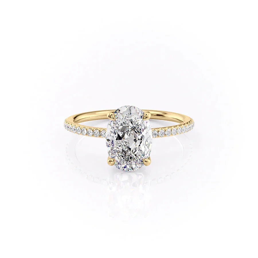 Ovaline 1ct Oval Diamond Ring Pave Grace